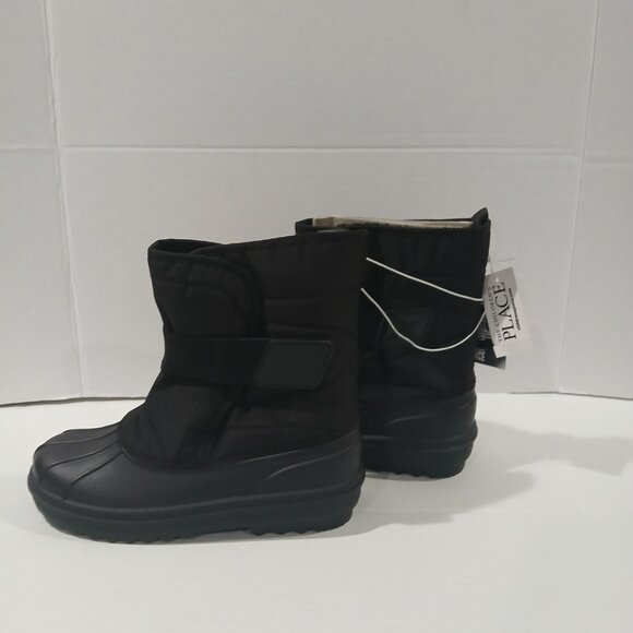 The Children s Place Black Snow Winter Boots Size 3 youth Kids Faux Fur Lining. - Picture 4 of 14